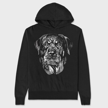 Rottweiler Dog Breed Portrait, Hanorac Oversize Barbati (Unisex)