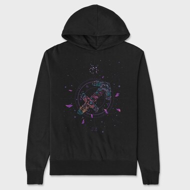 Sagittarius Floral Zodiac Sign, Hanorac Oversize Barbati (Unisex)