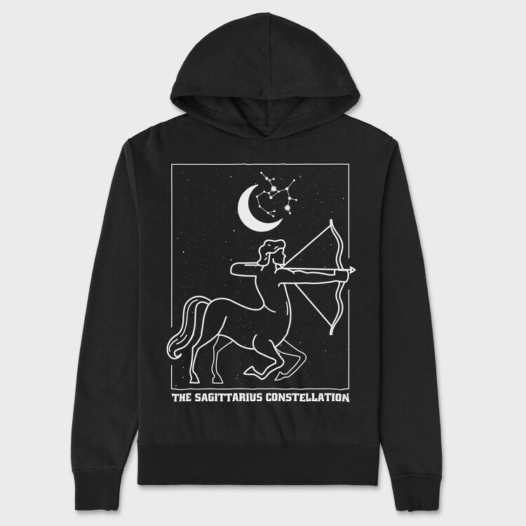 Sagittarius Zodiac Constellation, Hanorac Oversize Barbati (Unisex)