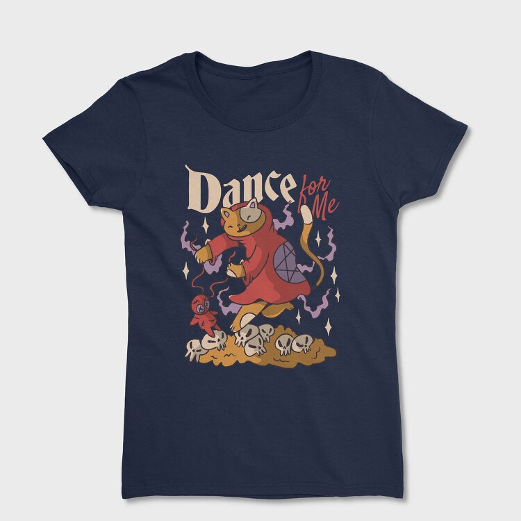 Satanic Cat Animal In Hell Cute Goth 07, Tricou Femei