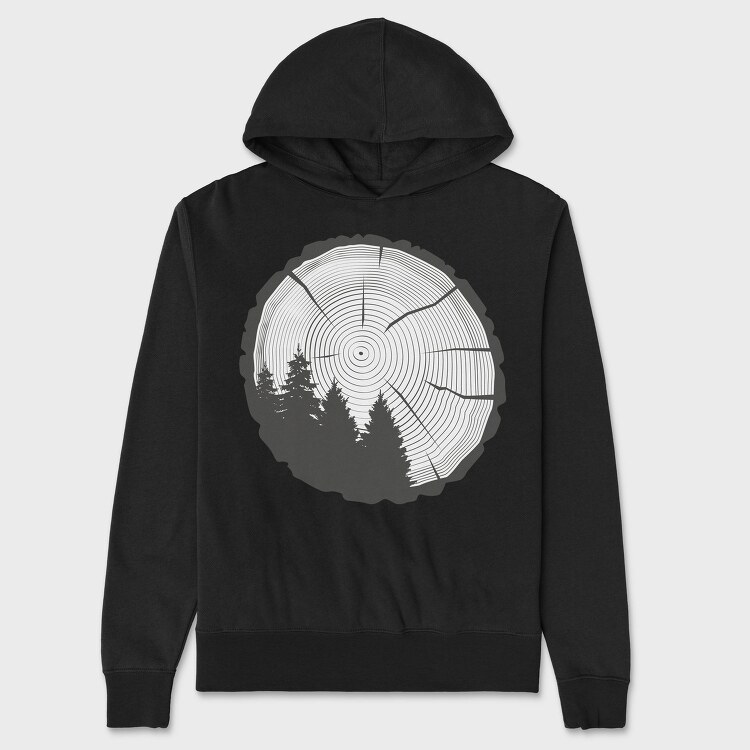 Tree Trunk Nature Rings, Hanorac Oversize Barbati (Unisex)