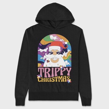 Trippy Christmas Santa, Hanorac Oversize Barbati (Unisex)