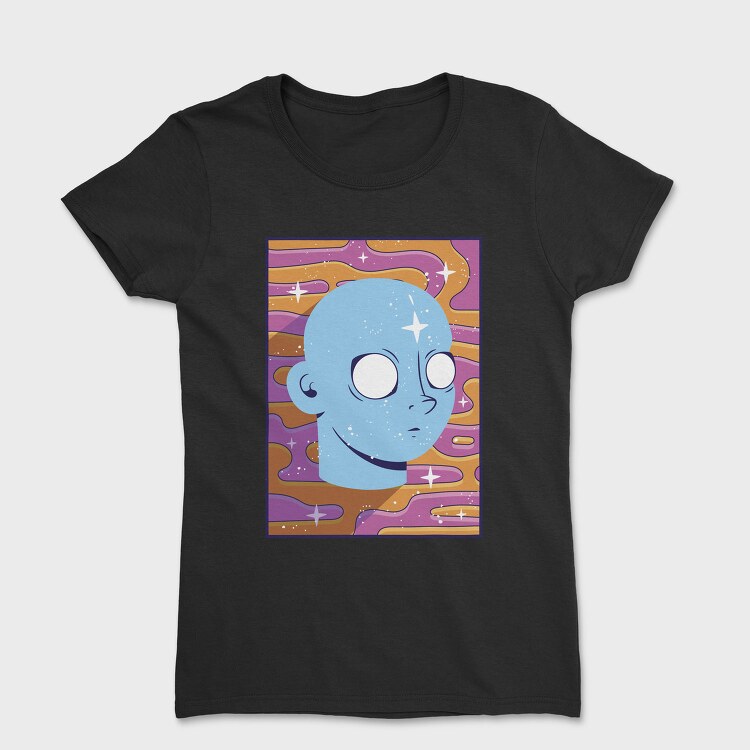 Trippy Face Retro Background, Tricou Femei