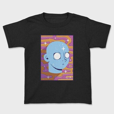Trippy Face Retro Background, Tricou Copii