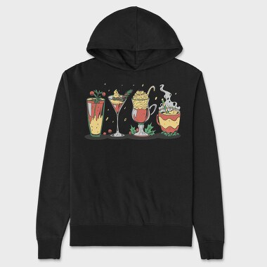 Tropical Drinks And Cocktails Christmas, Hanorac Oversize Barbati (Unisex)