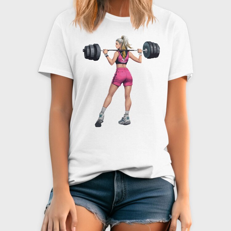 Girl Lifting Weights, Tricou Barbati (Unisex)