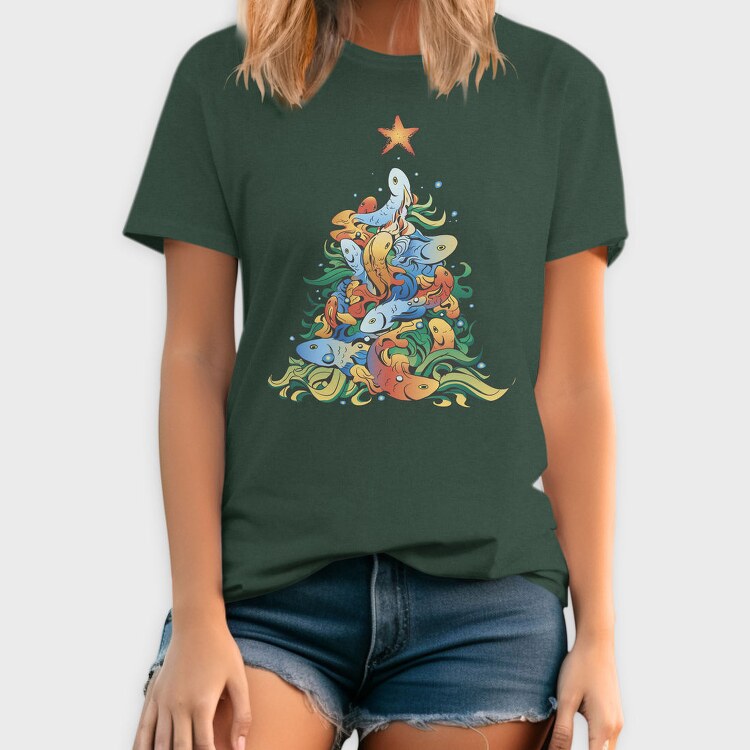 Fish Christmas Tree, Tricou Barbati (Unisex)