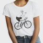 Man In Bicycle Eating Pizza Cyclist, Tricou Femei