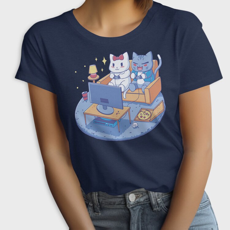 Cute Cats Video Games Anime, Tricou Femei