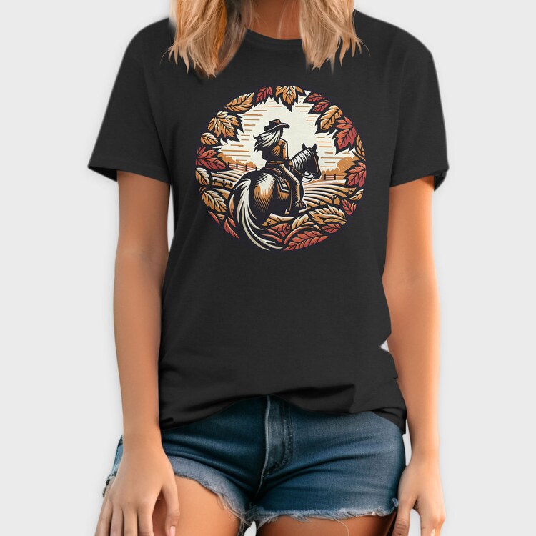 Autumn Cowgirl, Tricou Barbati (Unisex)