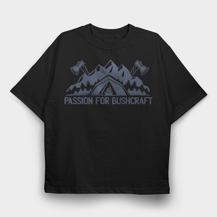 Bushcraft Passion For, Tricou Oversize Barbati (Unisex)