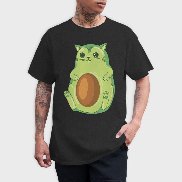 Avocado Cat, Tricou Barbati (Unisex)