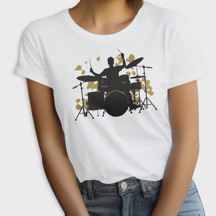 Vibrant Drummer Silhouette, Tricou Femei