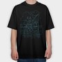 Fishing Cat Doodle, Tricou Oversize Barbati (Unisex)