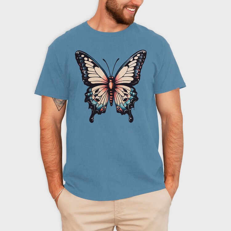 Vibrant Traditional Butterfly, Tricou Barbati (Unisex)