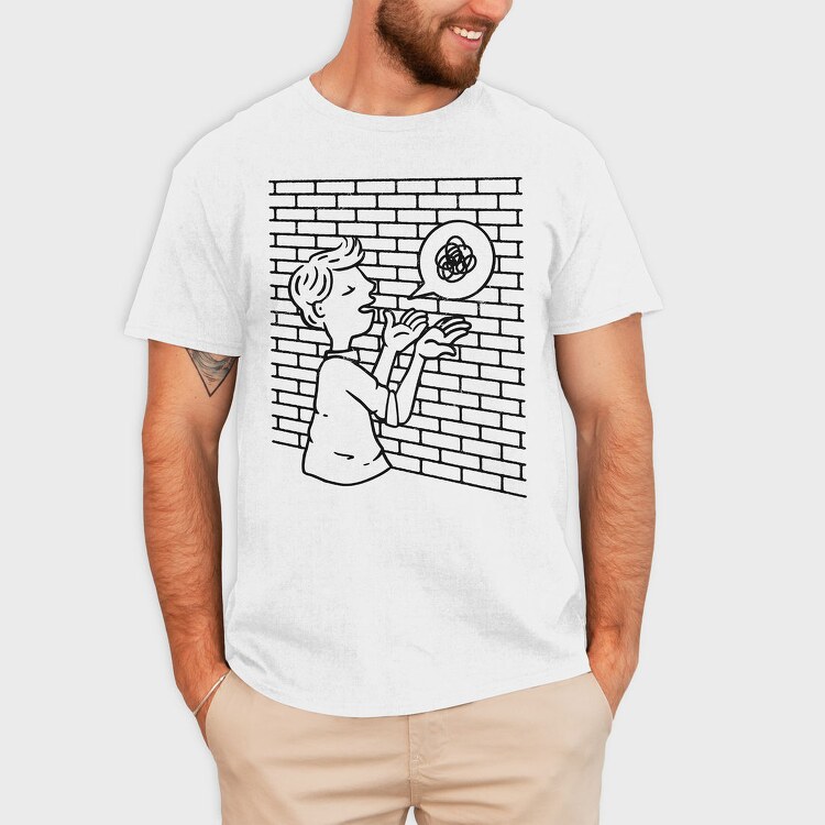 Man Talking To Wall, Tricou Barbati (Unisex)
