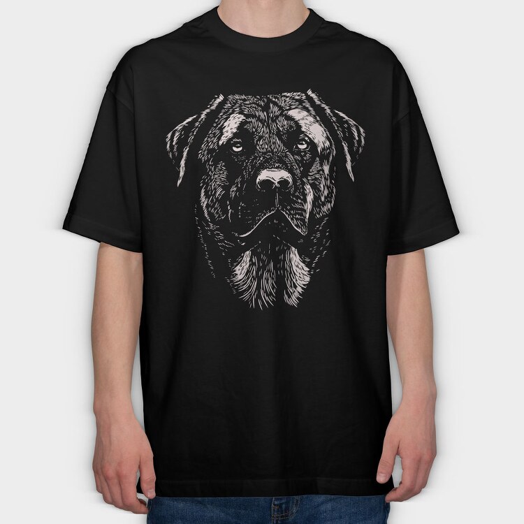 Kangal Dog Sketch, Tricou Oversize Barbati (Unisex)