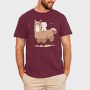 Cute Lama and Cat, Tricou Barbati (Unisex)