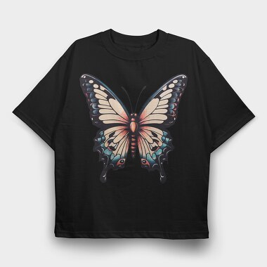 Vibrant Traditional Butterfly, Tricou Oversize Barbati (Unisex)