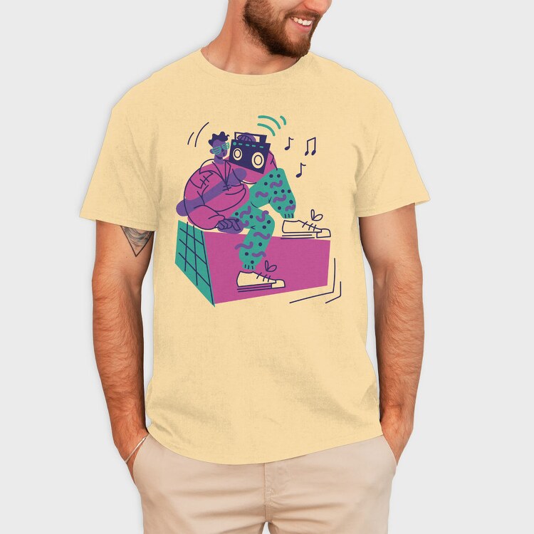 Man With Boombox Retro 80S Character, Tricou Barbati (Unisex)