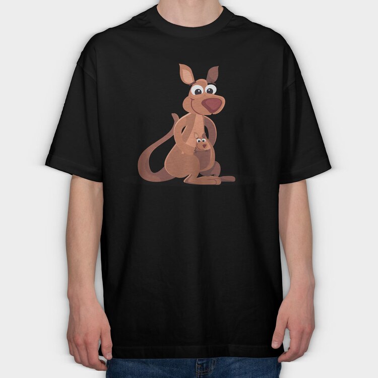 Kangaroo Hug, Tricou Oversize Barbati (Unisex)