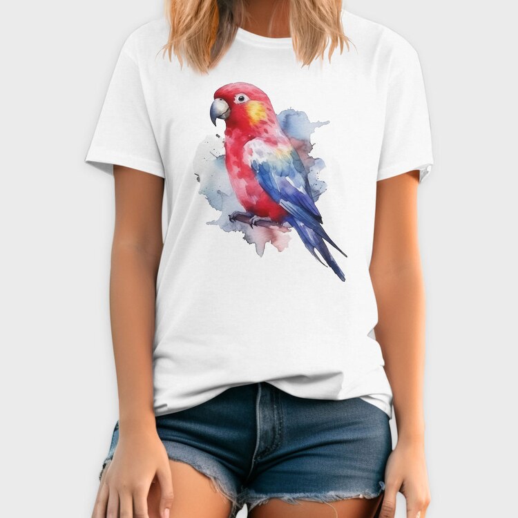 Colorful Parrot Magnificent Rosella Watercolor, Tricou Barbati (Unisex)