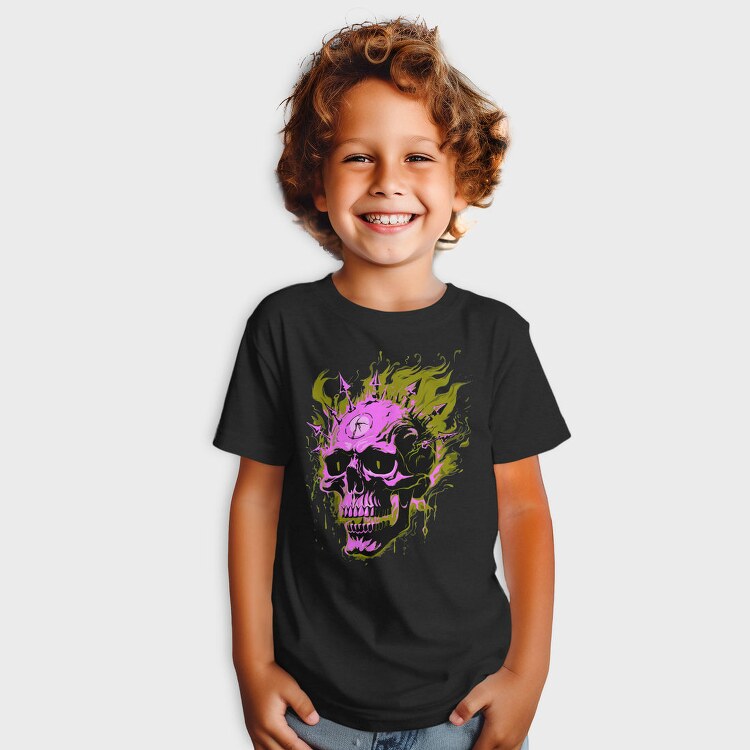 Flaming Punk Skull, Tricou Copii
