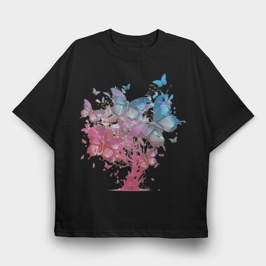 Butterfly Tree Colorful, Tricou Oversize Barbati (Unisex)