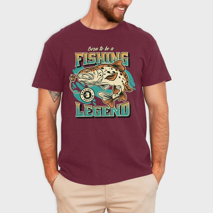 Born to Be a Fishing Legend, Tricou Barbati (Unisex)