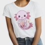 Kawaii Axolotl Mermaid Boba Tea Tote, Tricou Femei