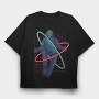 Floating Astronaut Neon Psicodelic, Tricou Oversize Barbati (Unisex)