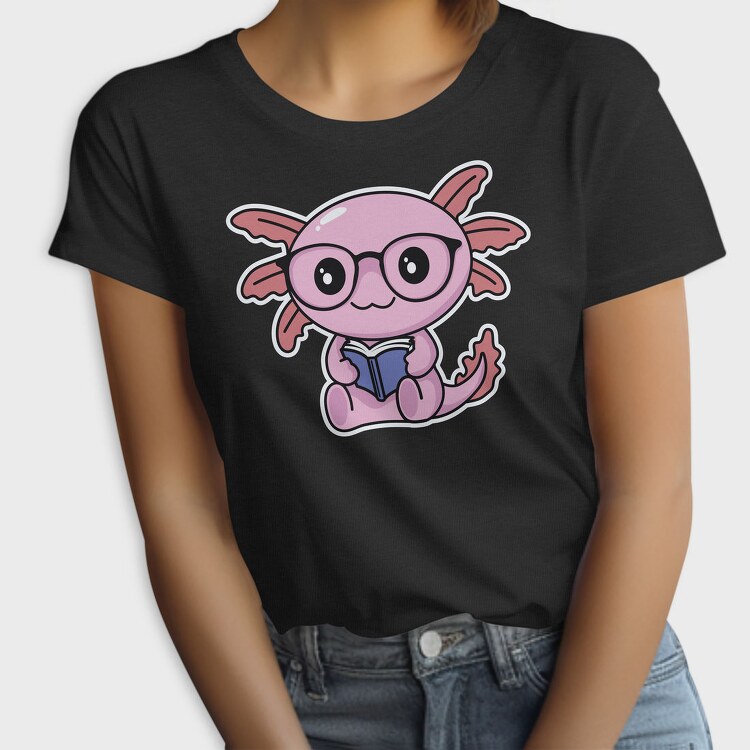 Kawaii Axolotl Reading, Tricou Femei