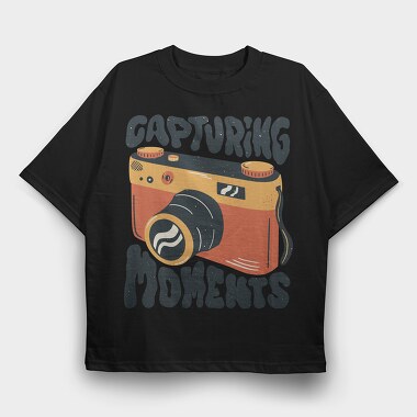 Vintage Camera Photography Capturing Moments, Tricou Oversize Barbati (Unisex)
