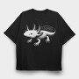 Axolotl Floating Monochrome, Tricou Oversize Barbati (Unisex)