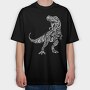 Mandala T Rex, Tricou Oversize Barbati (Unisex)