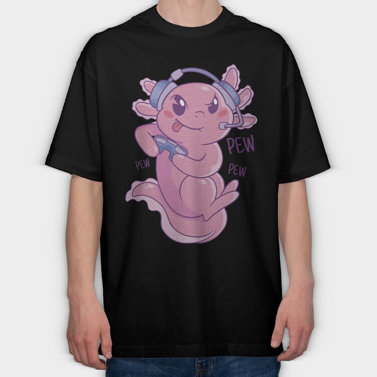 Axolotl Gamer Gaming, Tricou Oversize Barbati (Unisex)