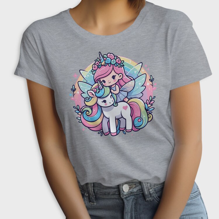 Kawaii Fairy Riding Unicorn, Tricou Femei