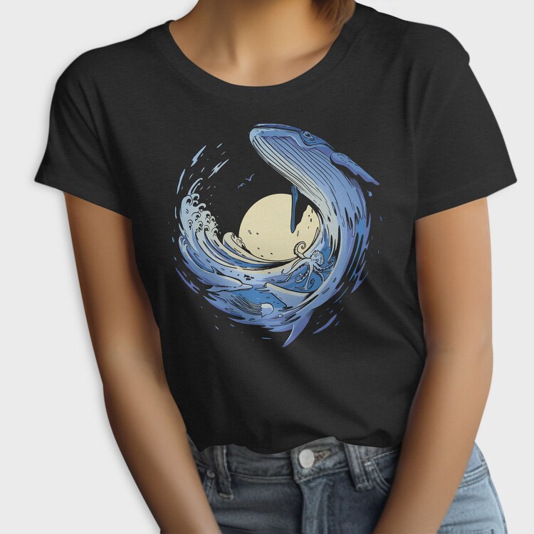 Ocean Wave Whale Sea Animals, Tricou Femei