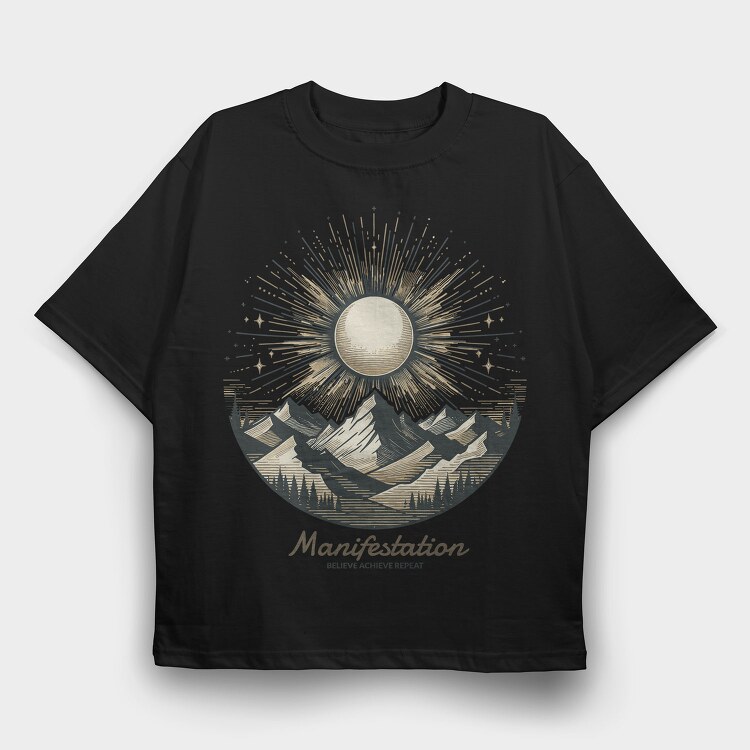 Manifestation Mountain, Tricou Oversize Barbati (Unisex)