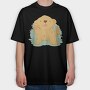 Kawaii Golden Retriever Dog, Tricou Oversize Barbati (Unisex)