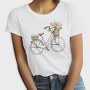 Vintage Floral Bicycle, Tricou Femei