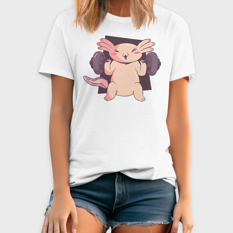 Axolotl Lifting Weights, Tricou Barbati (Unisex)