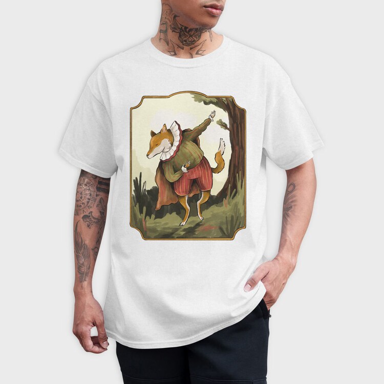 Vintage Fox Coat Illustrations, Tricou Barbati (Unisex)