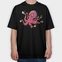 Octopus With Coffee Cups, Tricou Oversize Barbati (Unisex)