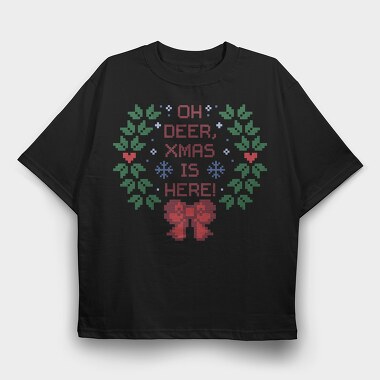 Oh Deer Xmas, Tricou Oversize Barbati (Unisex)