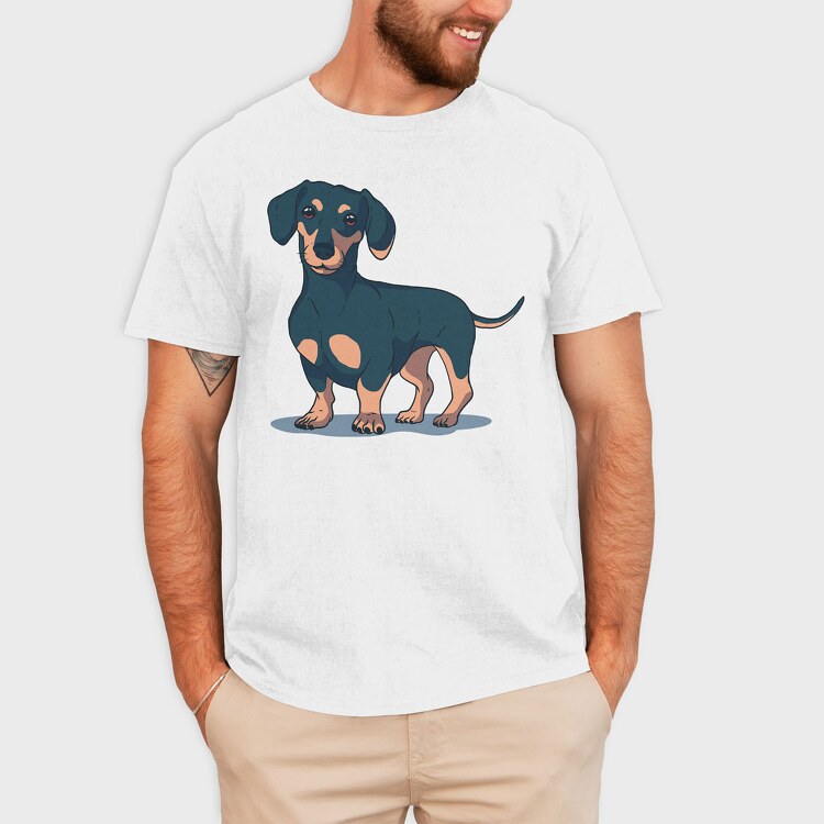 Dachshund, Tricou Barbati (Unisex)
