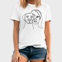 Continuous Line Dog And Woman Coninous, Tricou Barbati (Unisex)