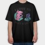 Axolotl Playing Video Games Gamer Couch Tv, Tricou Oversize Barbati (Unisex)