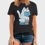 Cat Sitting On Books And Reading, Tricou Barbati (Unisex)