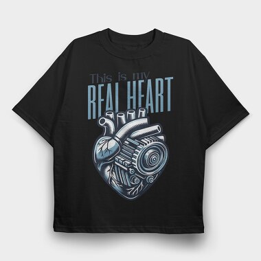 Mechanical Heart Anatomy Real Heart, Tricou Oversize Barbati (Unisex)